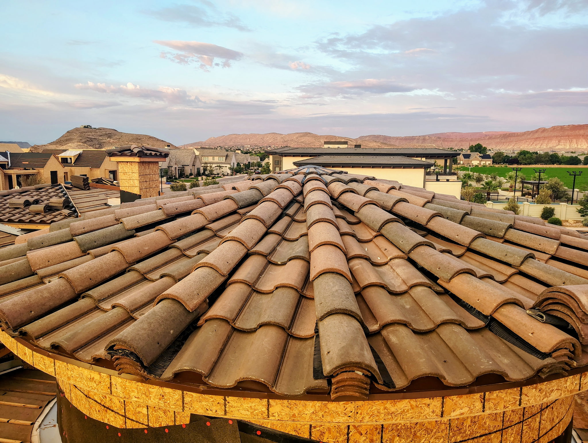 Tile roofing installation